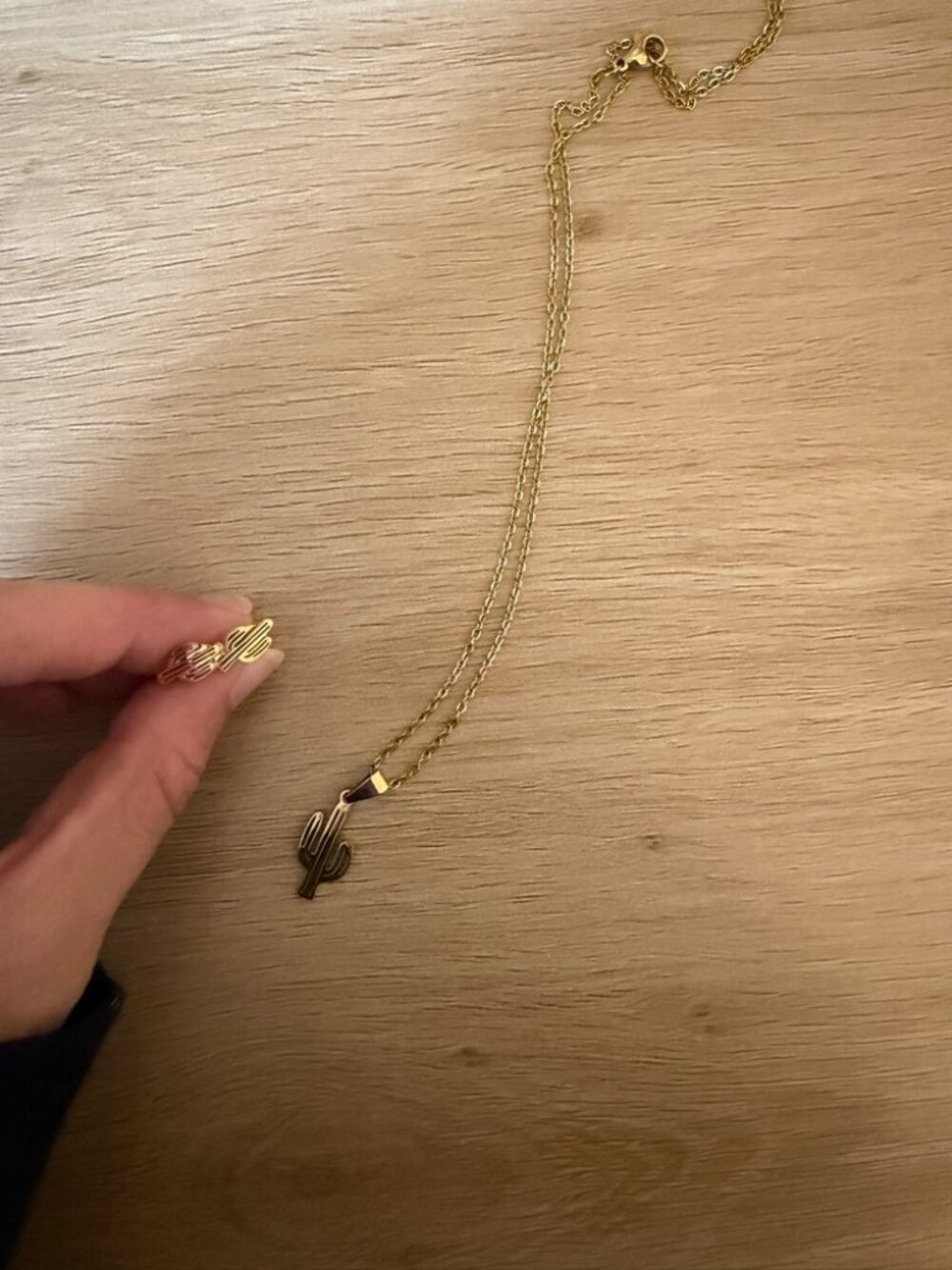 Louise Carter Gold Cactus Necklace and Ring Set